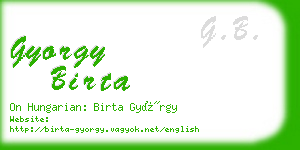 gyorgy birta business card